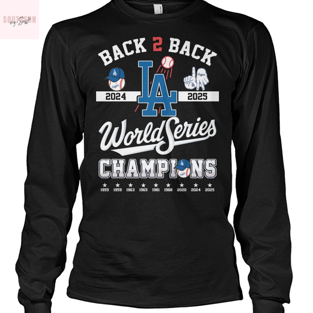 Los Angeles Dodgers 2025 World Champions Back To Back Unisex T-Shirt