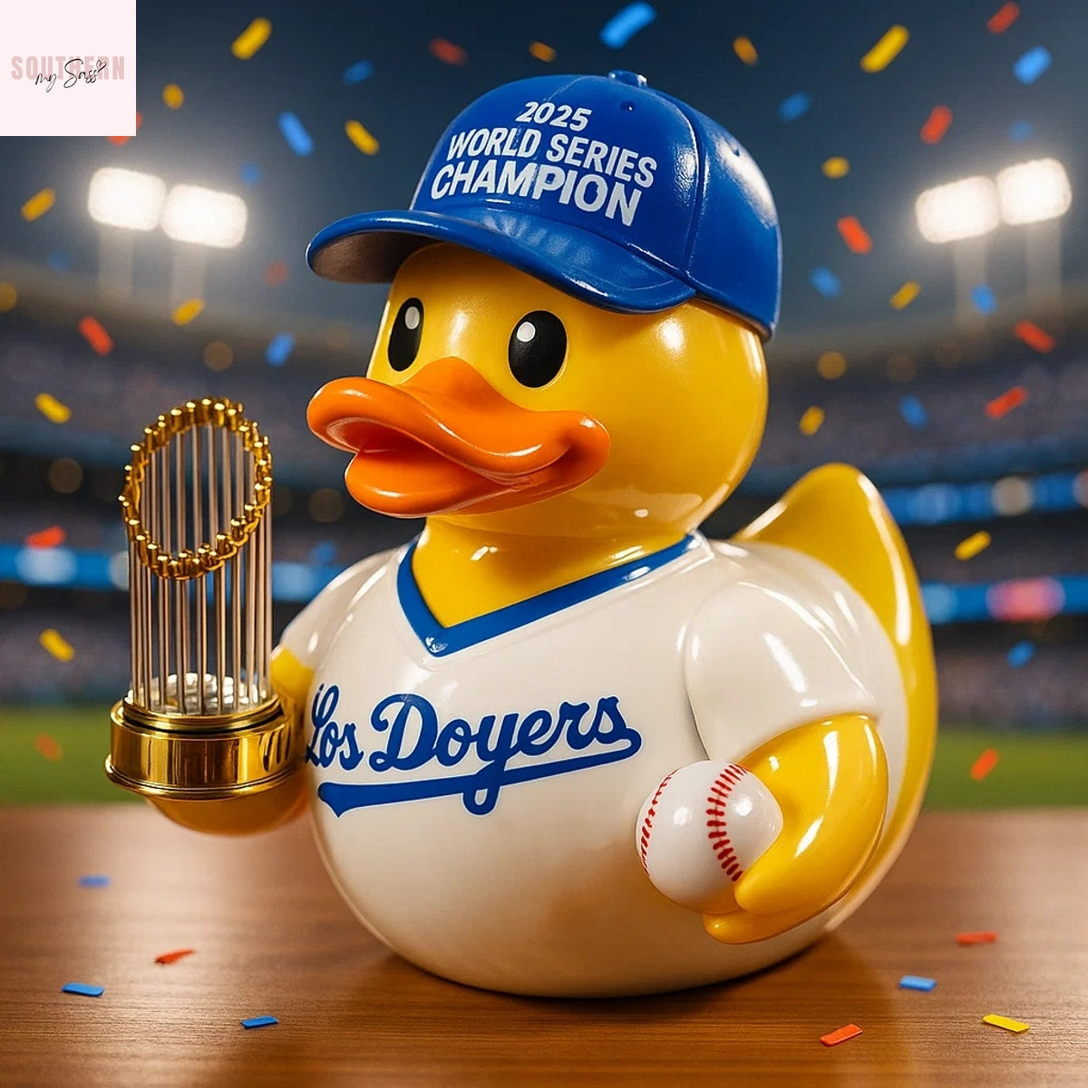 Los Angeles Dodgers 2025 World Series Champions Rubber Duck