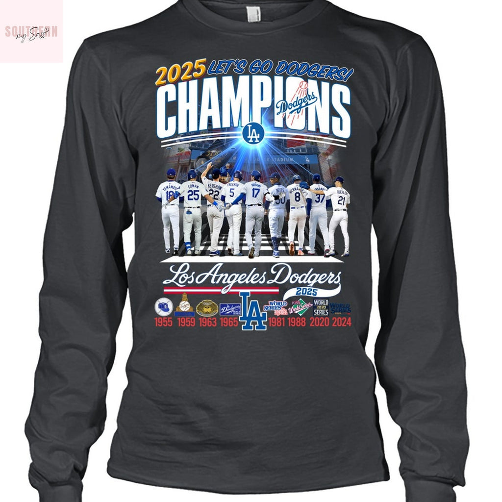 Los Angeles Dodgers National League Champions 2025 Lets Go Dodgers Unisex T-Shirt