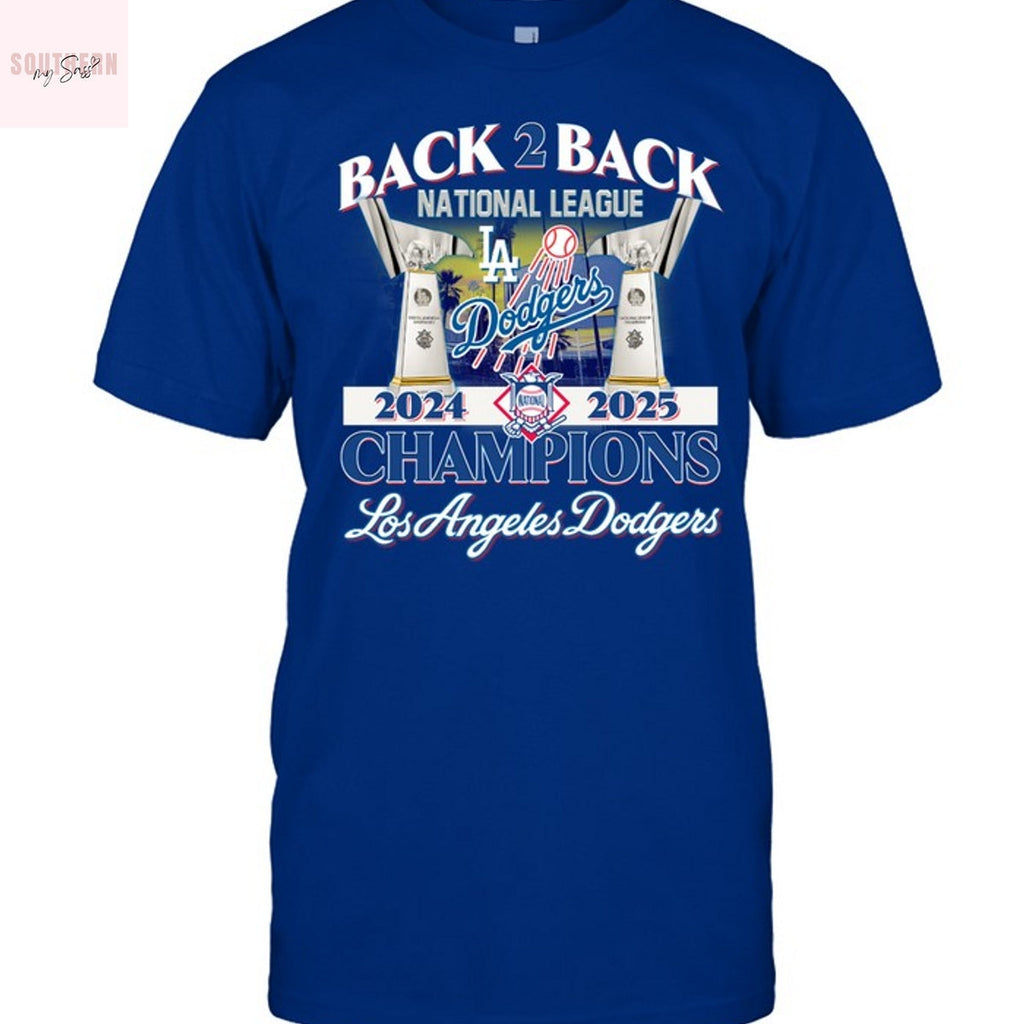 Los Angeles Dodgers National League Champions Back 2 Back Unisex T-Shirt