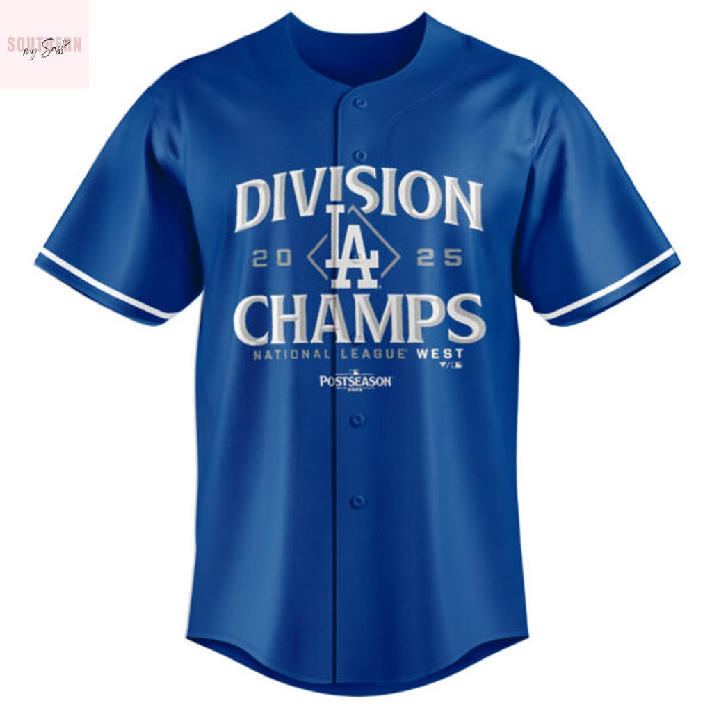 Los Angeles Dodgers NL West Division 2025 Champions Baseball Jersey