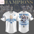 Los Angeles Dodgers World Series Champions 2025 Back To Back 2024-2025 Signature Baseball Jersey – White