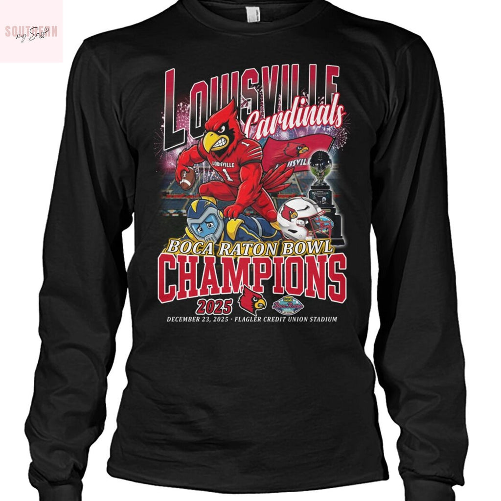 Louisville Cardinals Boca Raton Bowl Champions 2025 Unisex T-Shirt