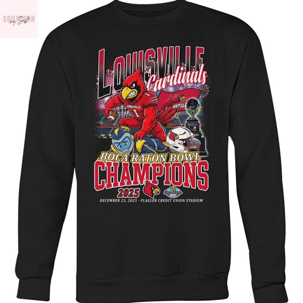 Louisville Cardinals Boca Raton Bowl Champions 2025 Unisex T-Shirt