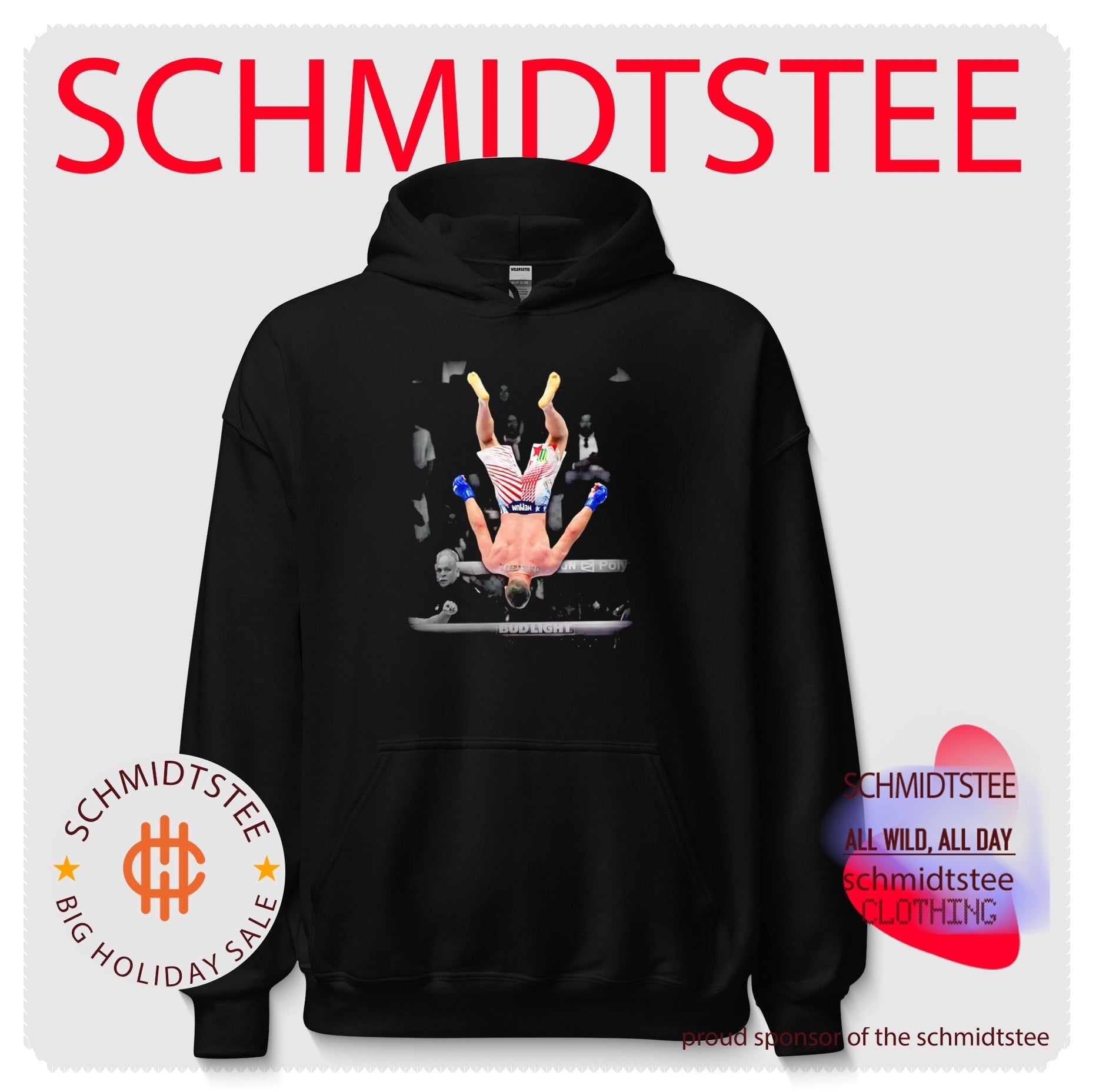 Justin Gaethje air backflip celebration UFC shirt