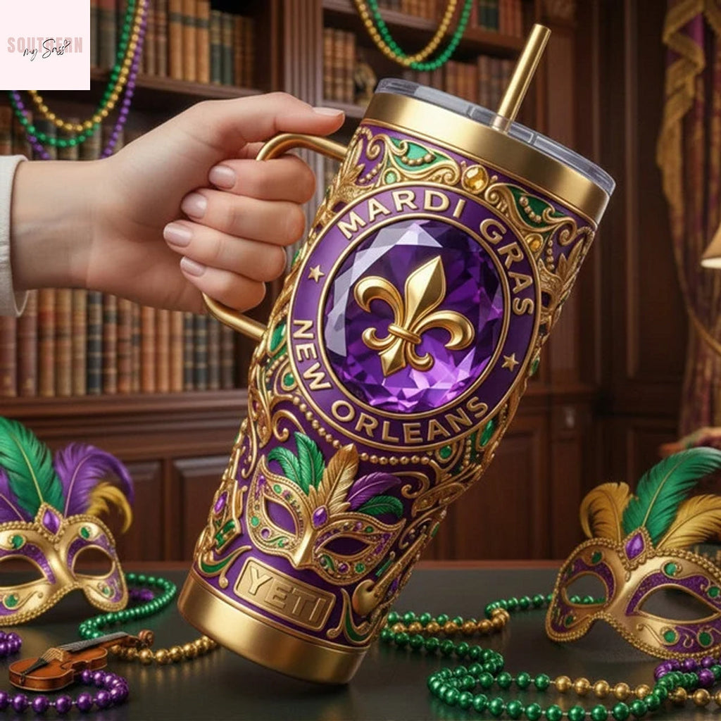 Mardi Gras New Orleans Tumbler