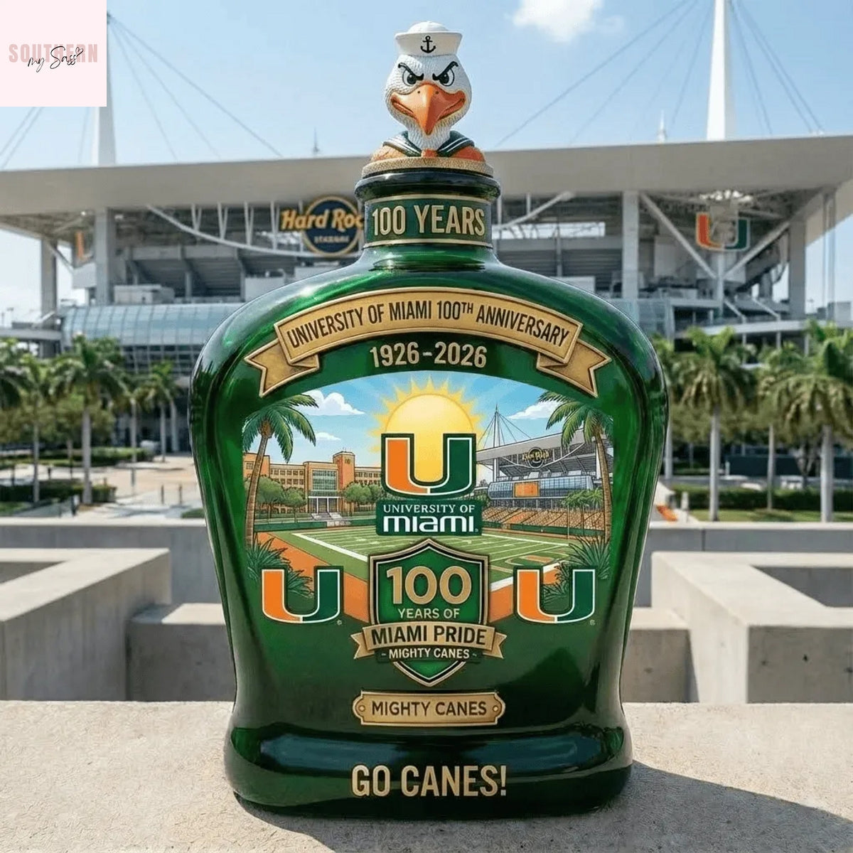 Miami Hurricane 100th Anniversary Whiskey Bottle