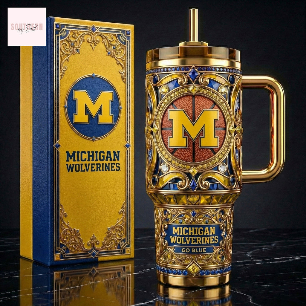 Michigan Wolverines Basketball Go Blue Tumbler