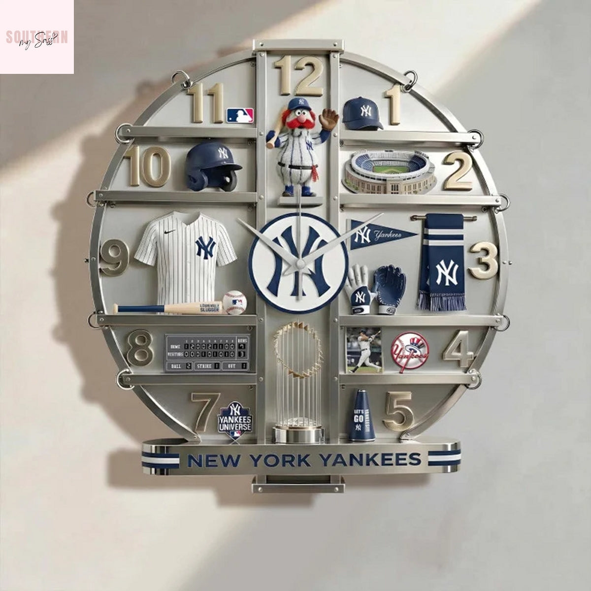 New York Yankees Home Decorative 3D Wall Clock