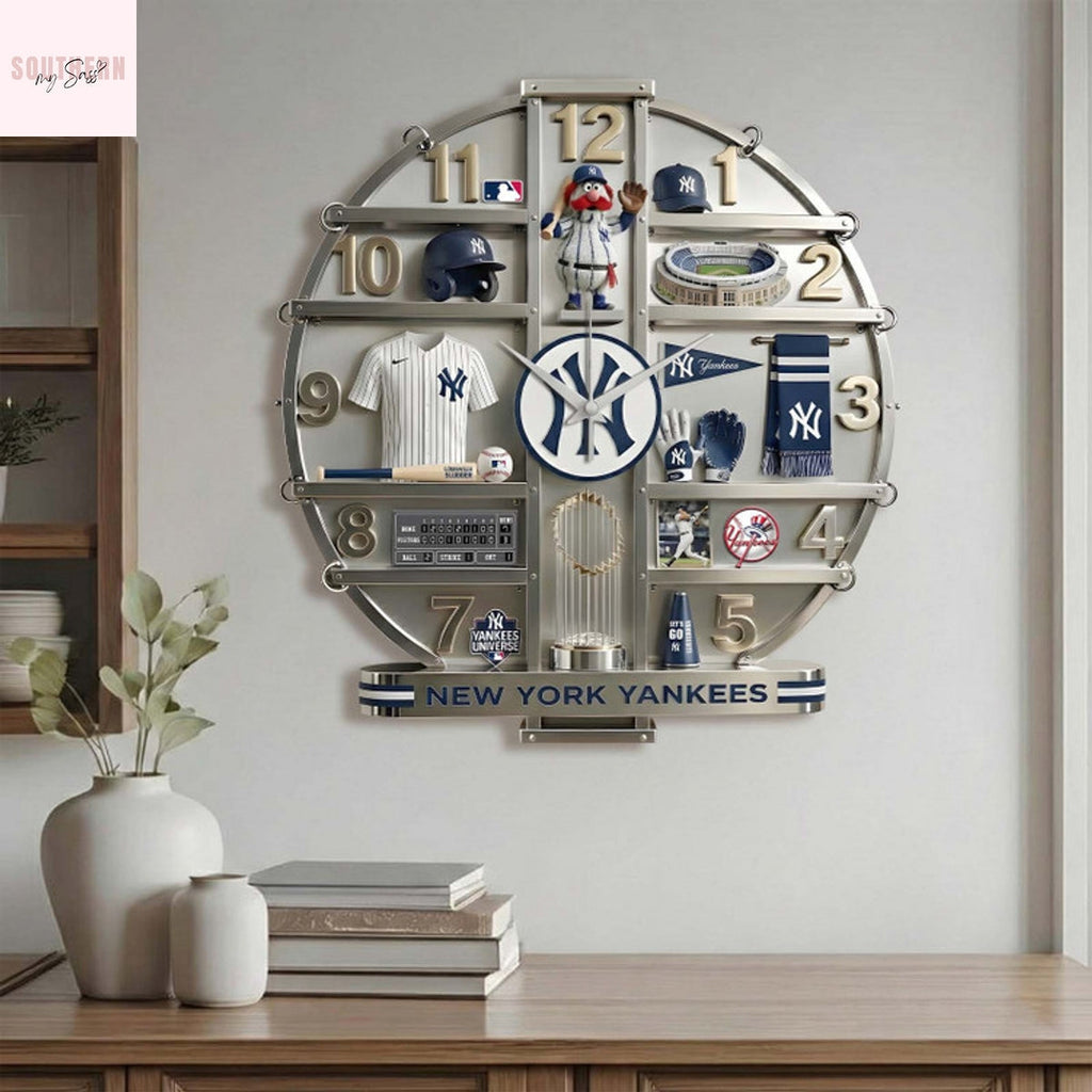 New York Yankees Home Decorative 3D Wall Clock