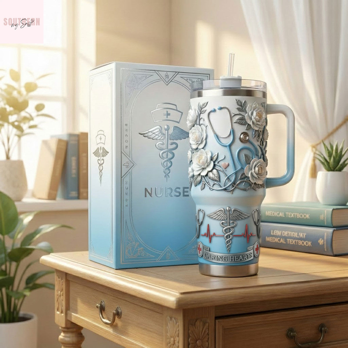 Nurse Caring Hearts Tumbler