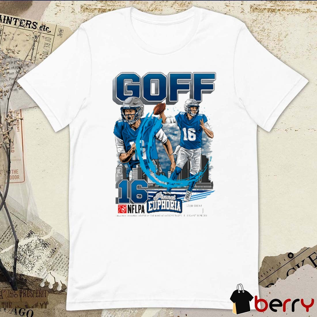 Jared Goff V2 Detroit Lions NFL Planet Euphoria Artwork 2025 t-shirt