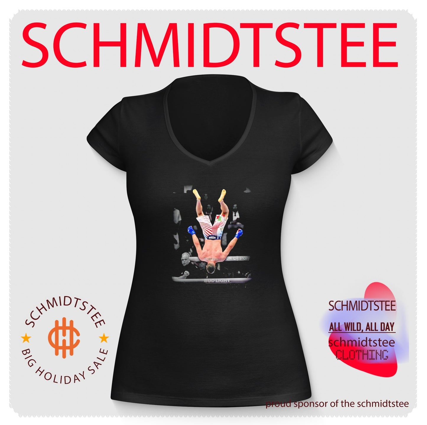 Justin Gaethje air backflip celebration UFC shirt