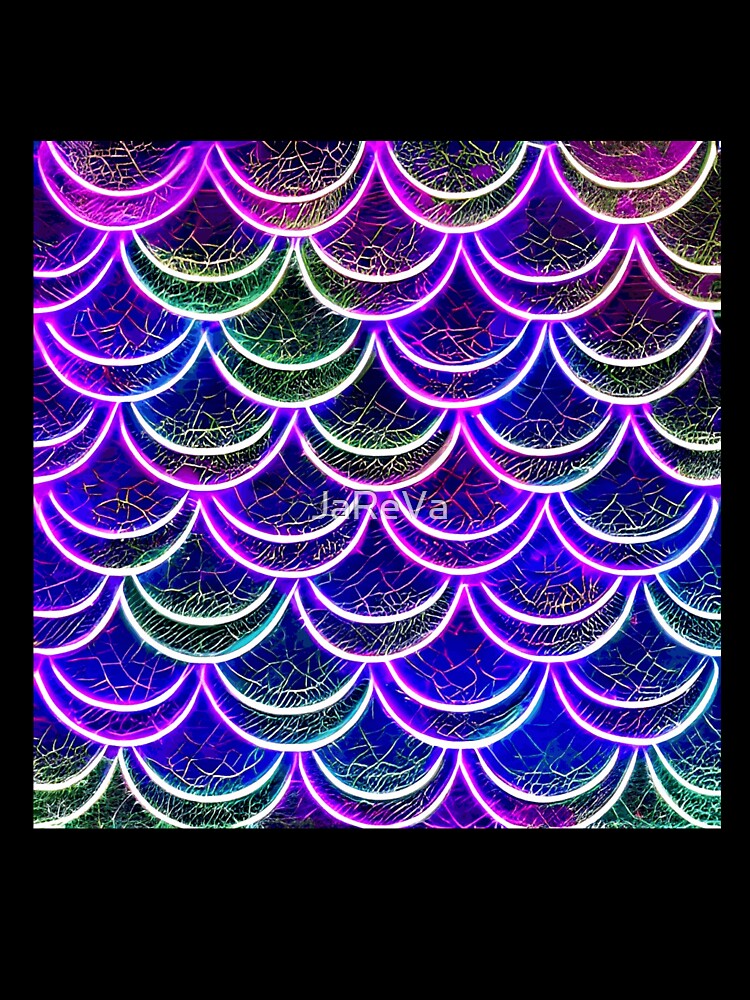 Printed image of Neon Mermaid Tail Scales Pattern by JaReVa