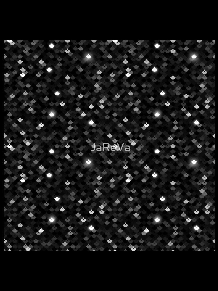 Printed image of sparkling black Mermaid Tail Scales - seamless pattern by JaReVa