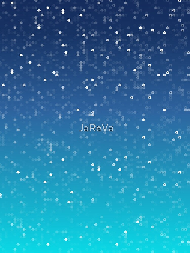Printed image of sparkling sequins on azure gradient by JaReVa