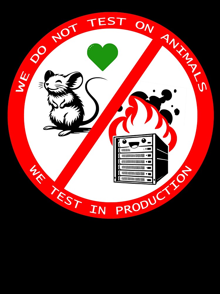 Kopie von We do not test on animals, we test in production (colored) by wunza