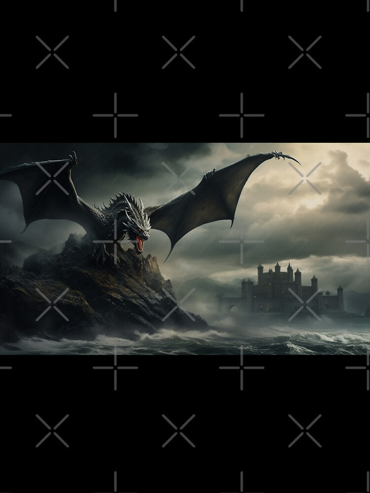 Dark Fantasy Landscape - Legendary Black Dragon by Fantasy Masterpiece