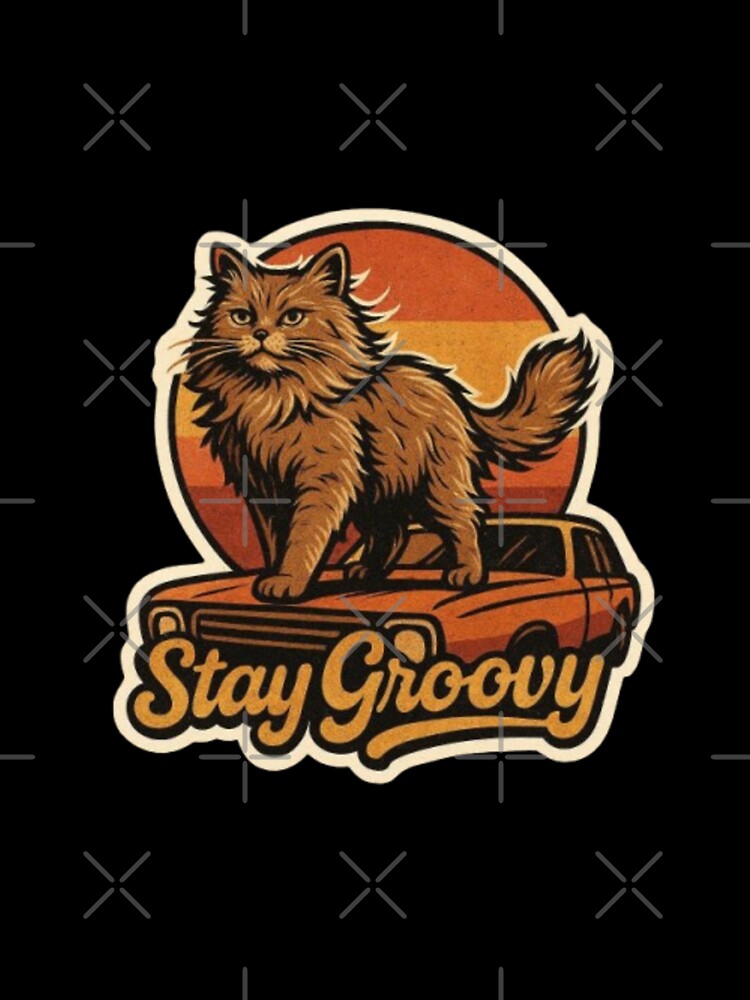 Stay Groovy – Funny Cute Cat Lover Gift | Cat & Kitty Humor Design for Pet Owners by Typologystudios