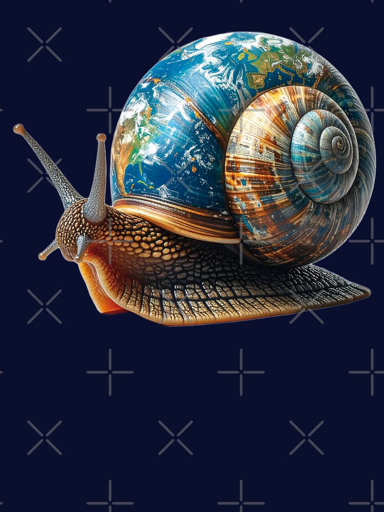 Snail with a shell textured like the Earth! by Alan-David