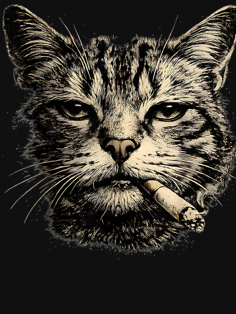 Retro Smoking funny Cat by IdealDo