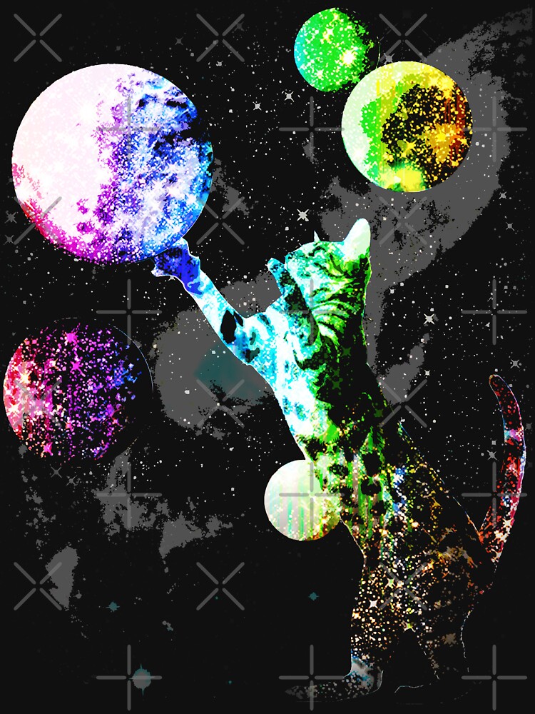 Space Cat with Planets by ROBOTFACE T-Shirts