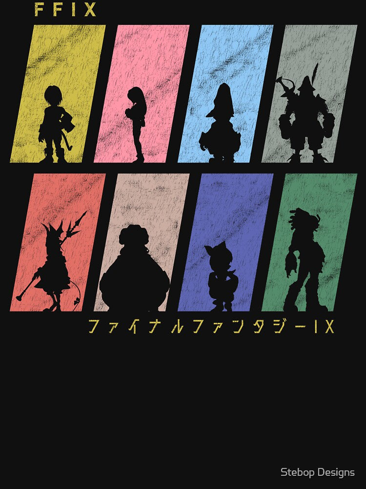 FFIX Character Silhouettes T-Shirt by Stebop Designs