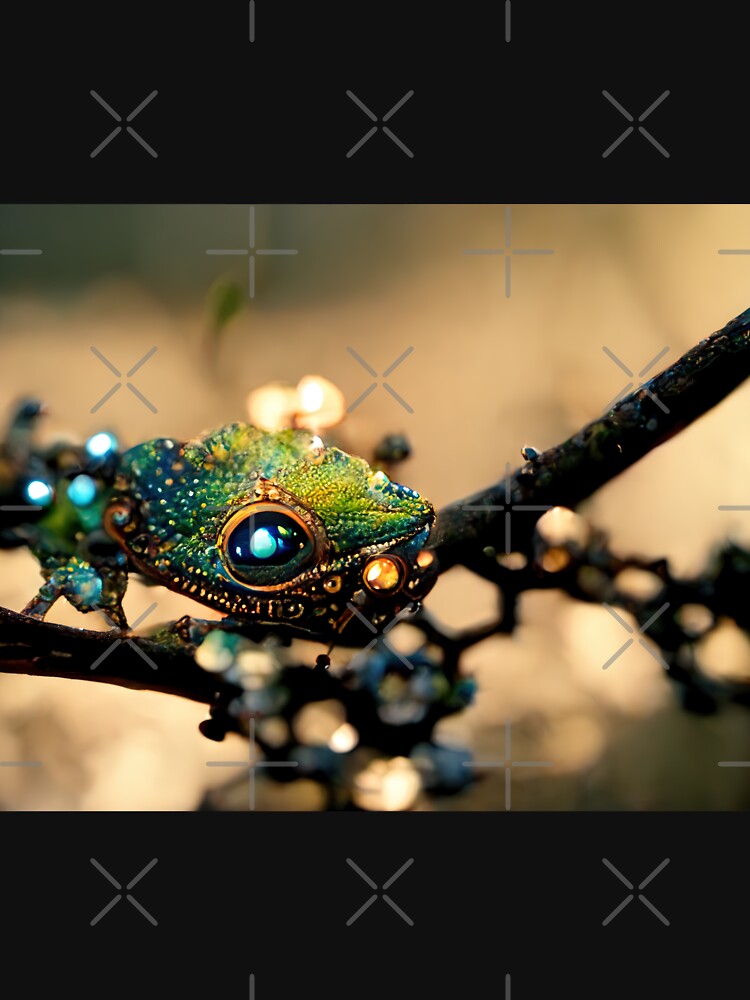 Steampunk gecko covered with shiny emeralds by RK - Shop