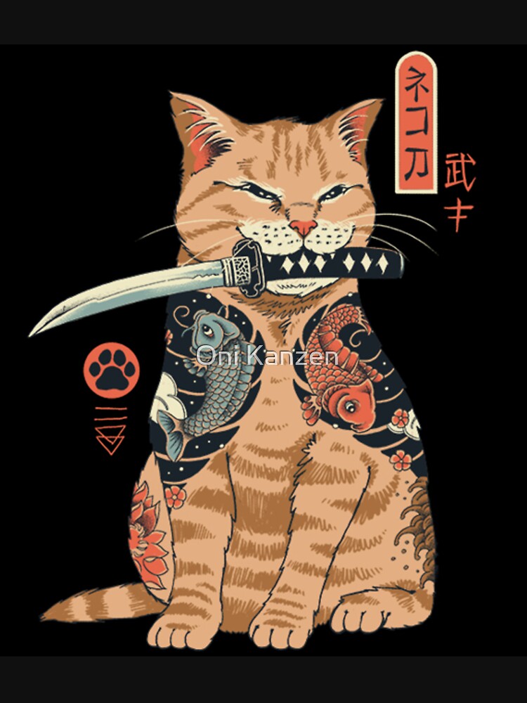 Katana cat vintage by Oni Kanzen
