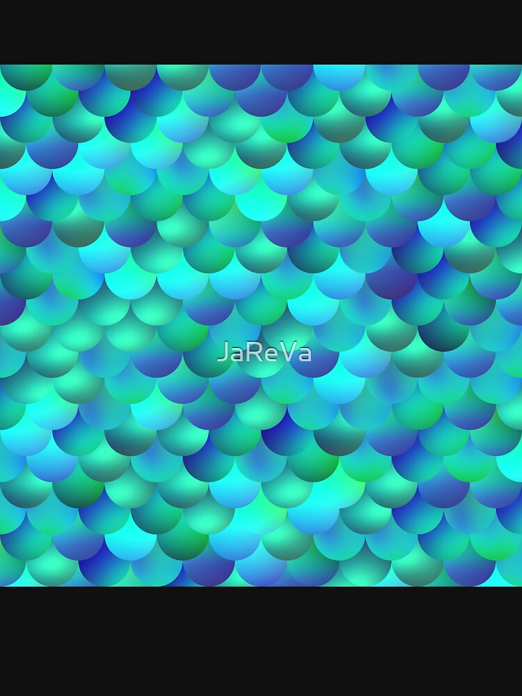 Printed image of mermaid scales filled with blue azure gradient by JaReVa