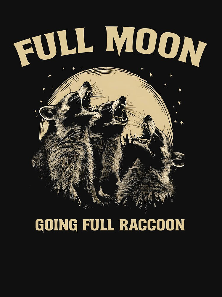 Full moon, going full raccoon vintage novelty by khaldie44
