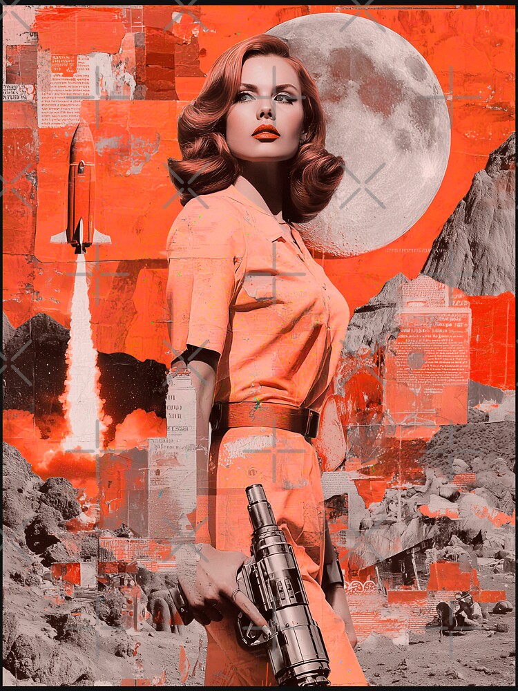 Futuristic Pop Art | Female Space Cadet | Vintage Artwork by OrganicLights