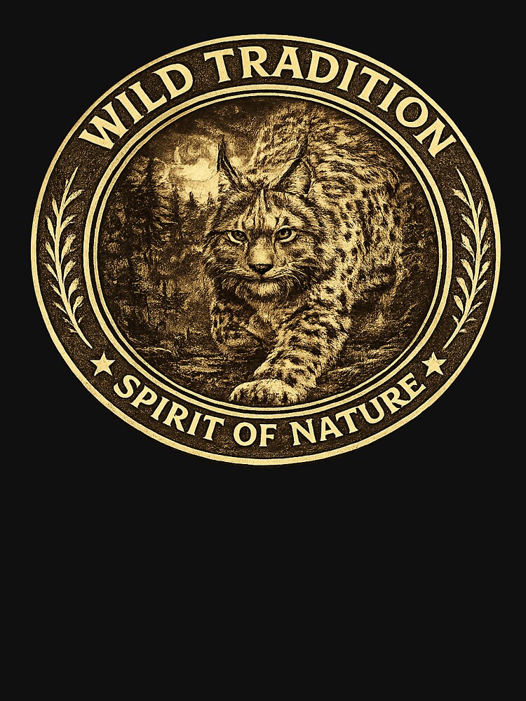 Lynx Vintage Badge Print Wildlife  - Spirit of Nature by WildTradition