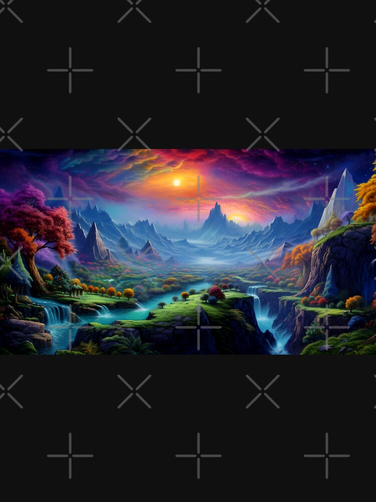 Fantasy Landscape - Double Sunrise Rainbow Sky by Fantasy Masterpiece