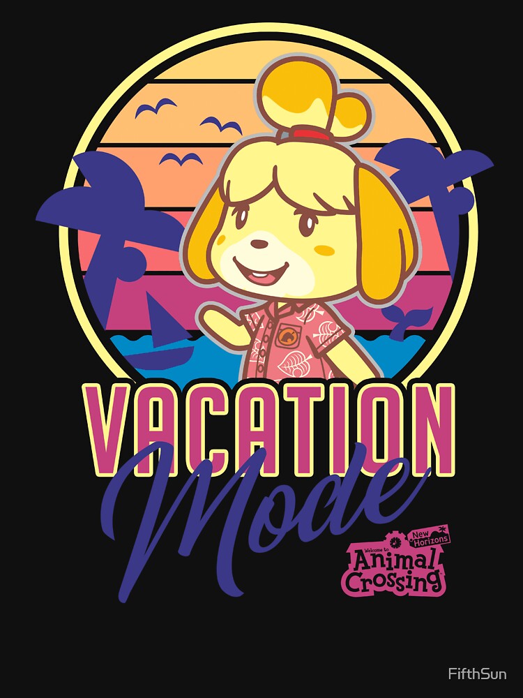 Animal Crossing: New Horizons Isabelle Vacation Mode Vintage by FifthSun