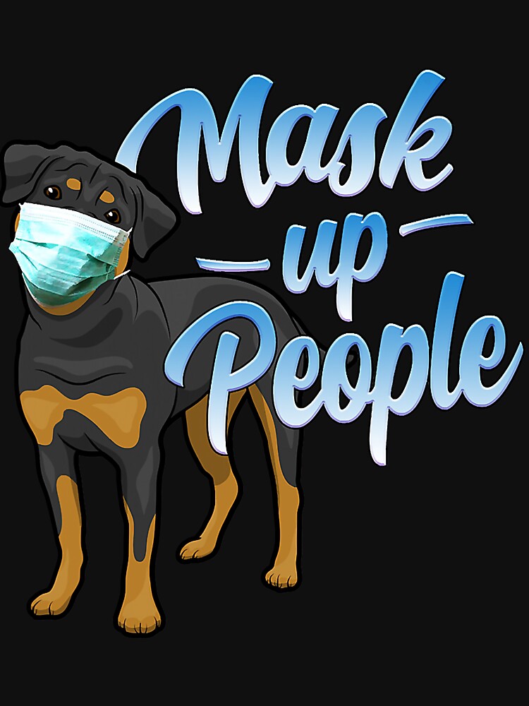Rottweiler Dog Wear Face Mask Awareness by RebeccaCBurton