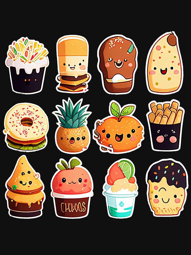 #5 Cute happy food dessert sticker pack by KawaiiFoodArt