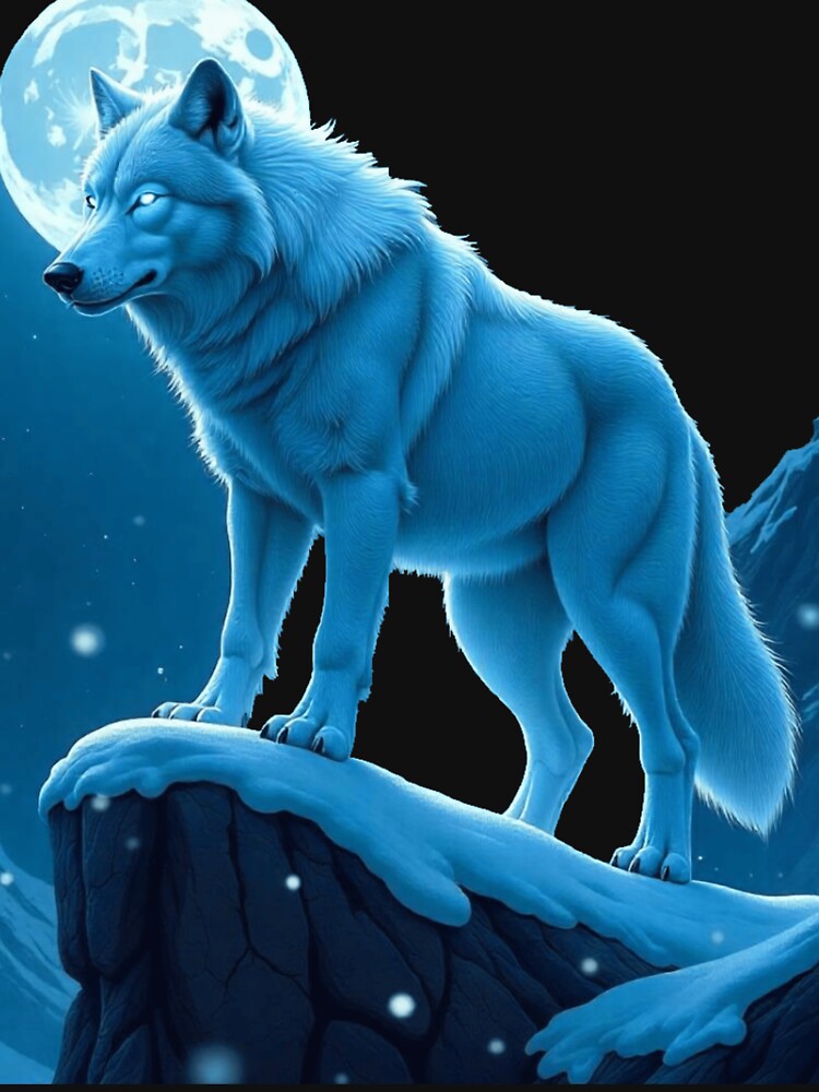 Dire Wolf Alpha on Frozen Cliff by Jenus Apparel Co