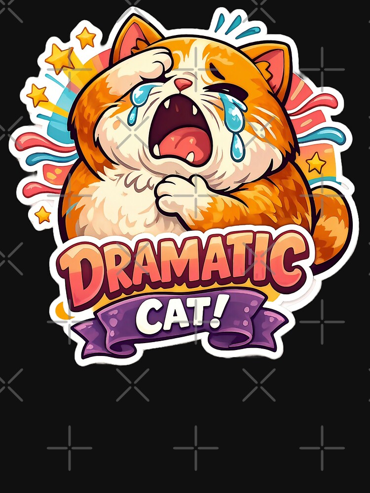 Funny Humorous Dramatic Crying Cartoon Cat Reaction Art by possibilitees