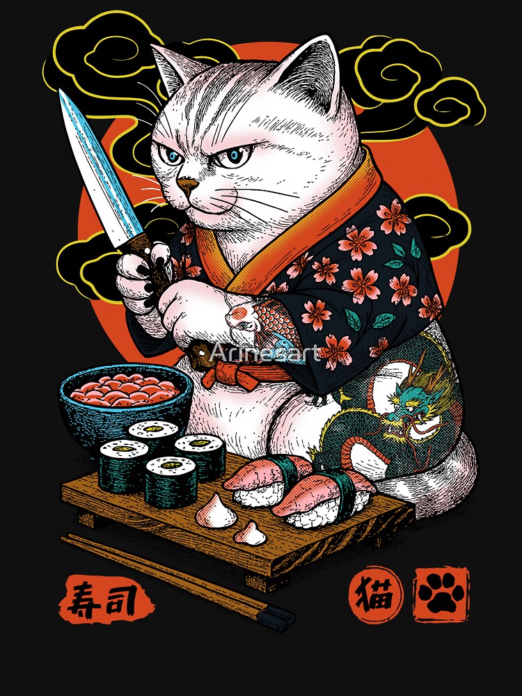 The Cat and The Sushi by Arinesart