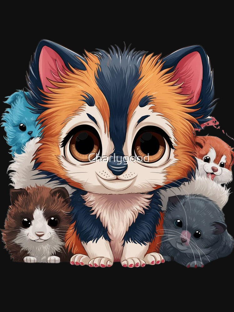 Kawaii Animals Paint Art 3D Model by Charlygood