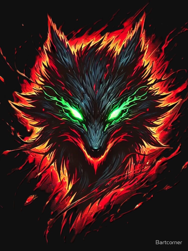 Flaming Wolf Spirit by Bartcorner