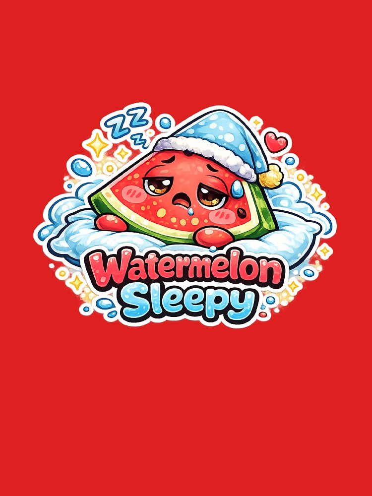 Sleepy Watermelon Kawaii | Cute & Cozy Sleeping Watermelon by apanoracar