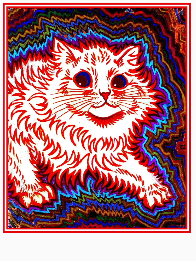 ORANGE CAT : Vintage Louis Wain Abstract Psychedelic Print by posterbobs