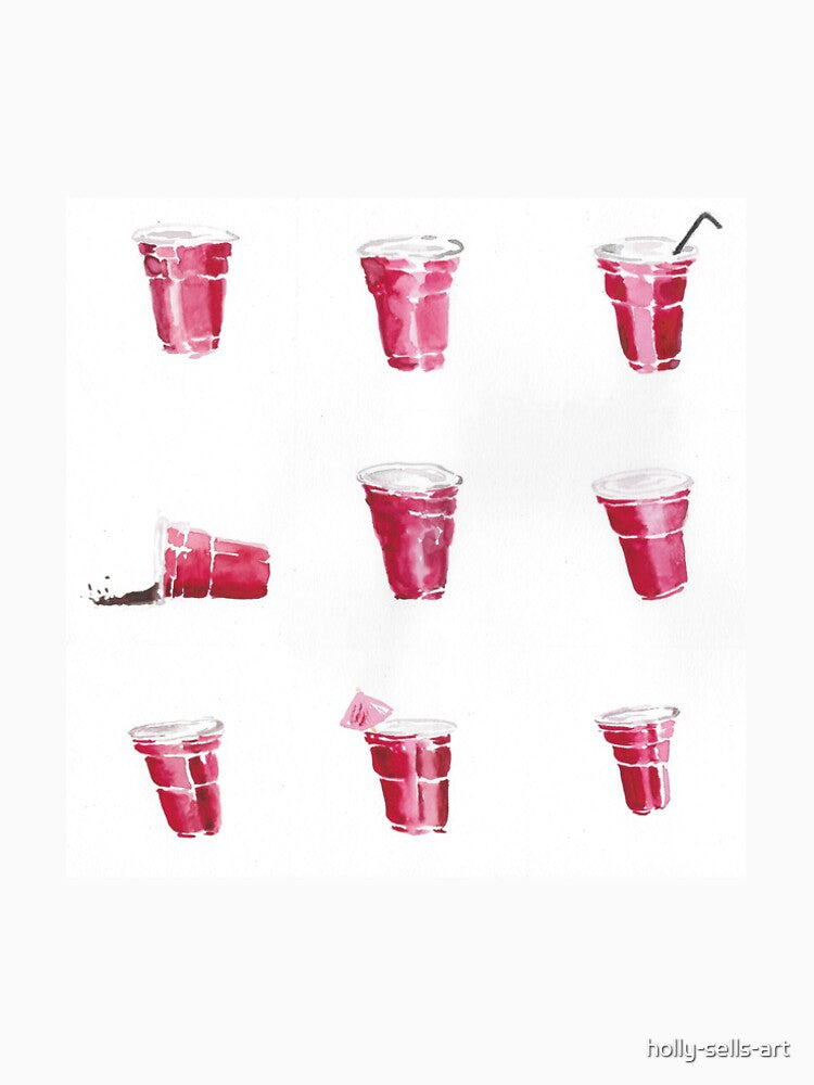 Novelty Painted 'Red Cup' Print by holly-sells-art