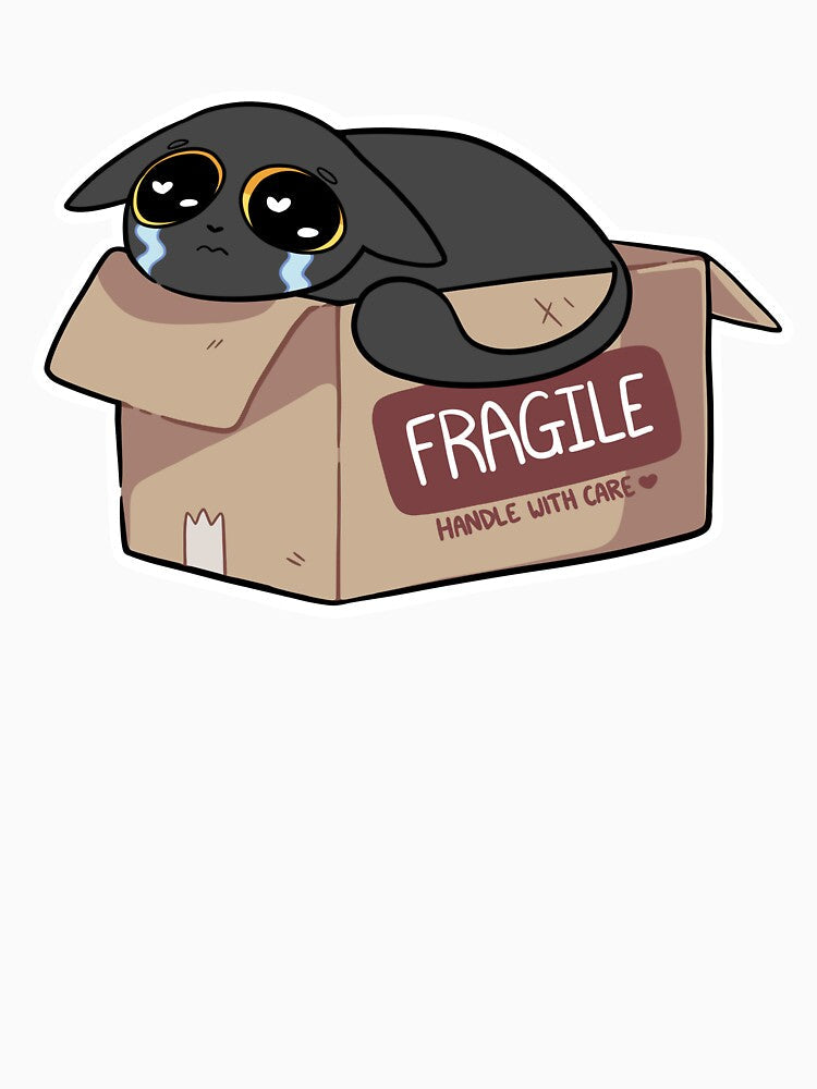 Fragile Handle with Care! (black cat) by sarakayy