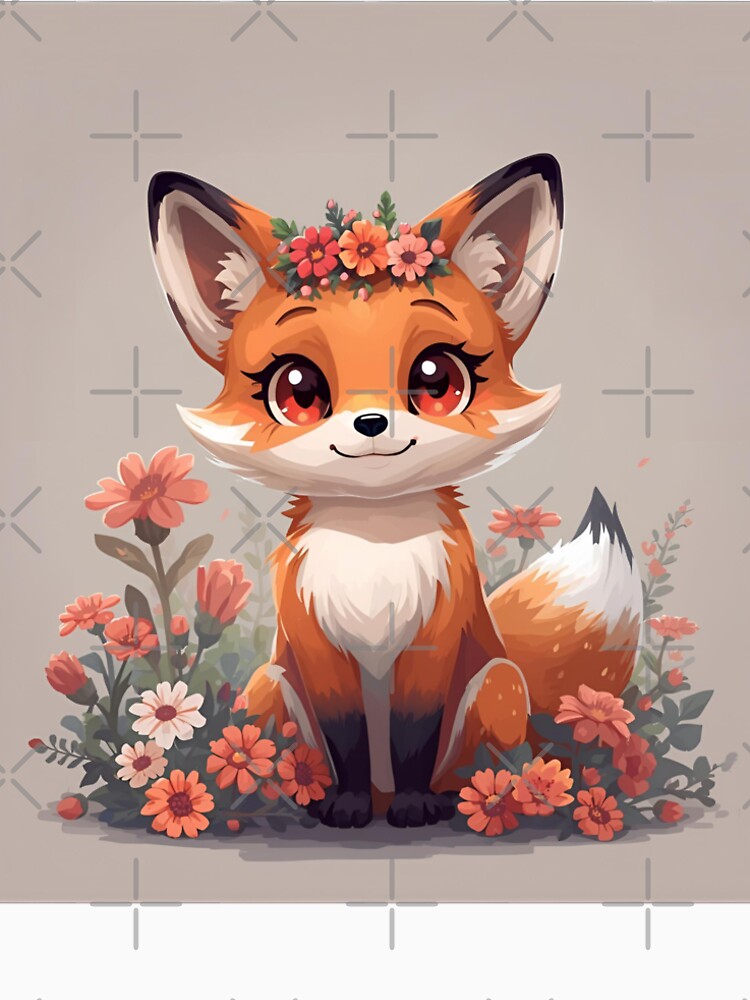 Fox with flower wreath by SimonsDesignArt