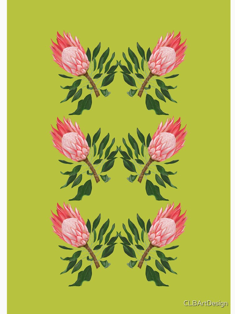 Proteas on lime by CLBArtDesign