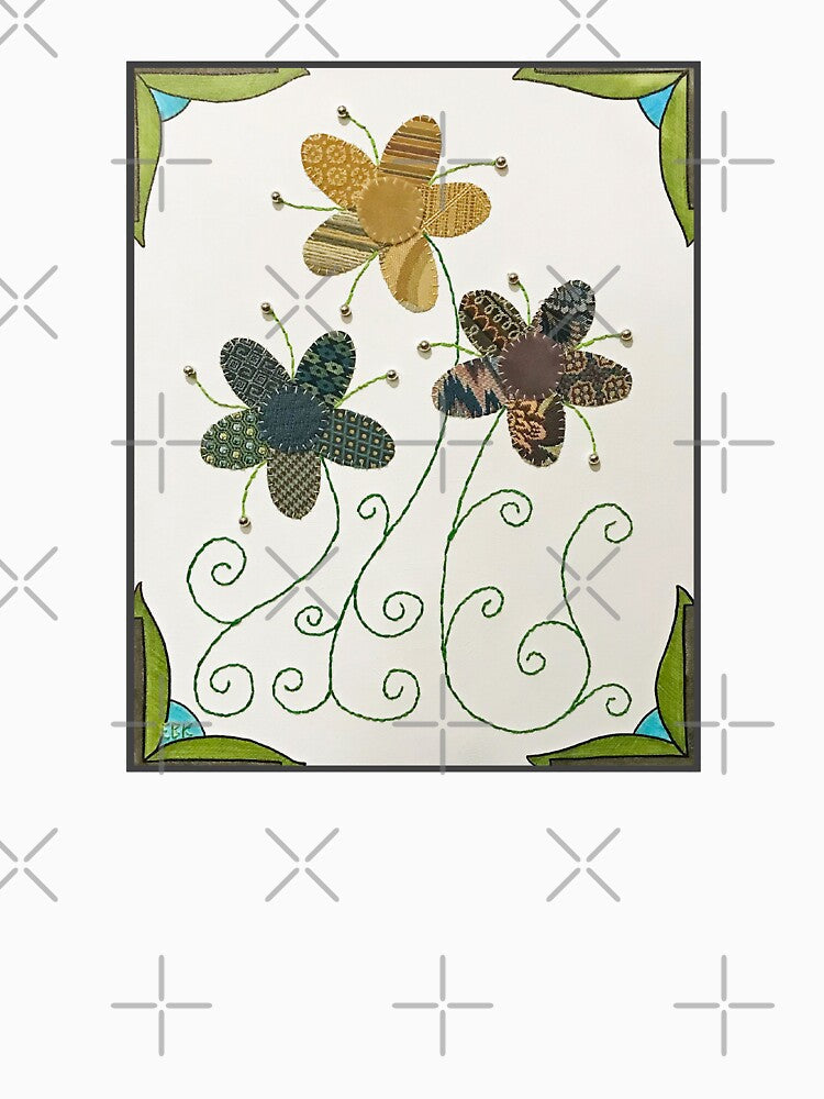 3 Curlicue Flowers #1 by ErinBrieArt