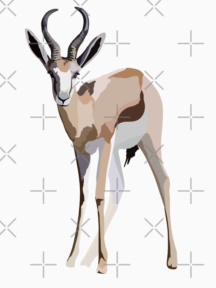 S is for Springbok,Springbok Artwork – Graceful Antelope Illustration and Wildlife Design by PrettylittlepastelUk